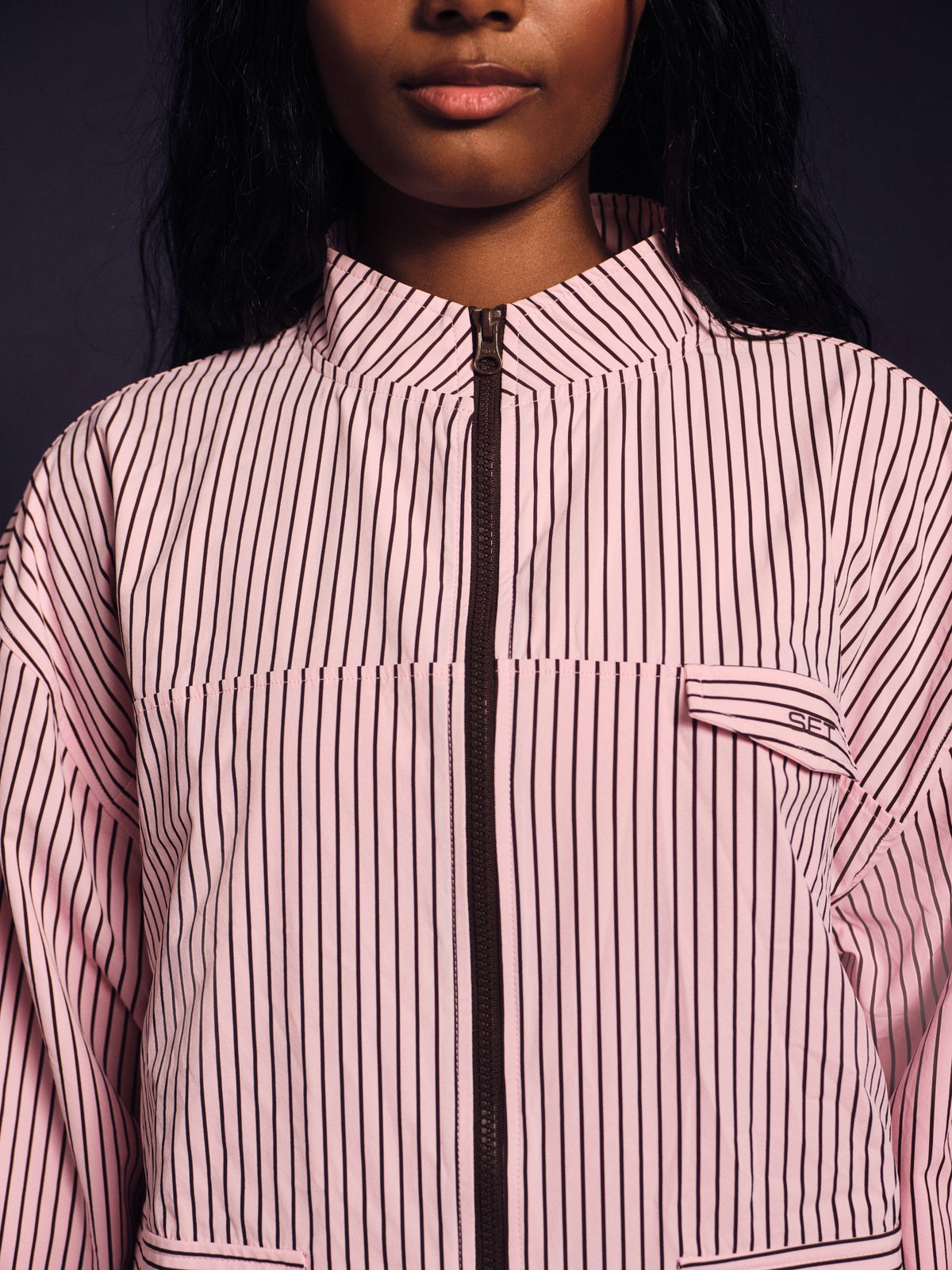 NYLON TRACK STRIPE LIFESTYLE ZIP UP - SWIRL | SET ACTIVE