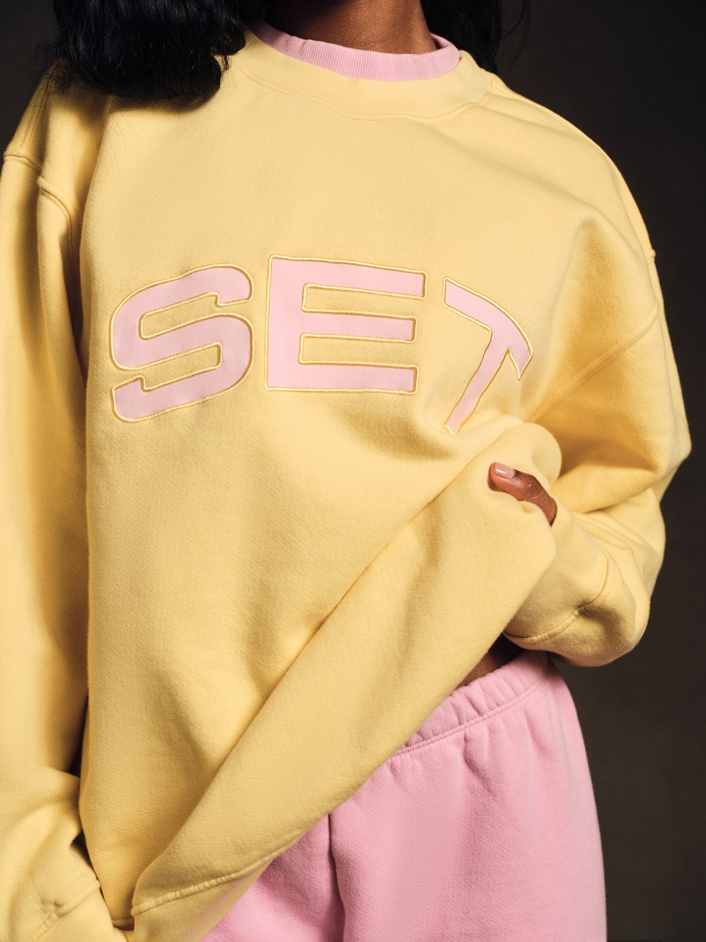 MIDWEIGHT SWEATS STAPLE SET LAYERED CREWNECK - TAFFY | SET ACTIVE