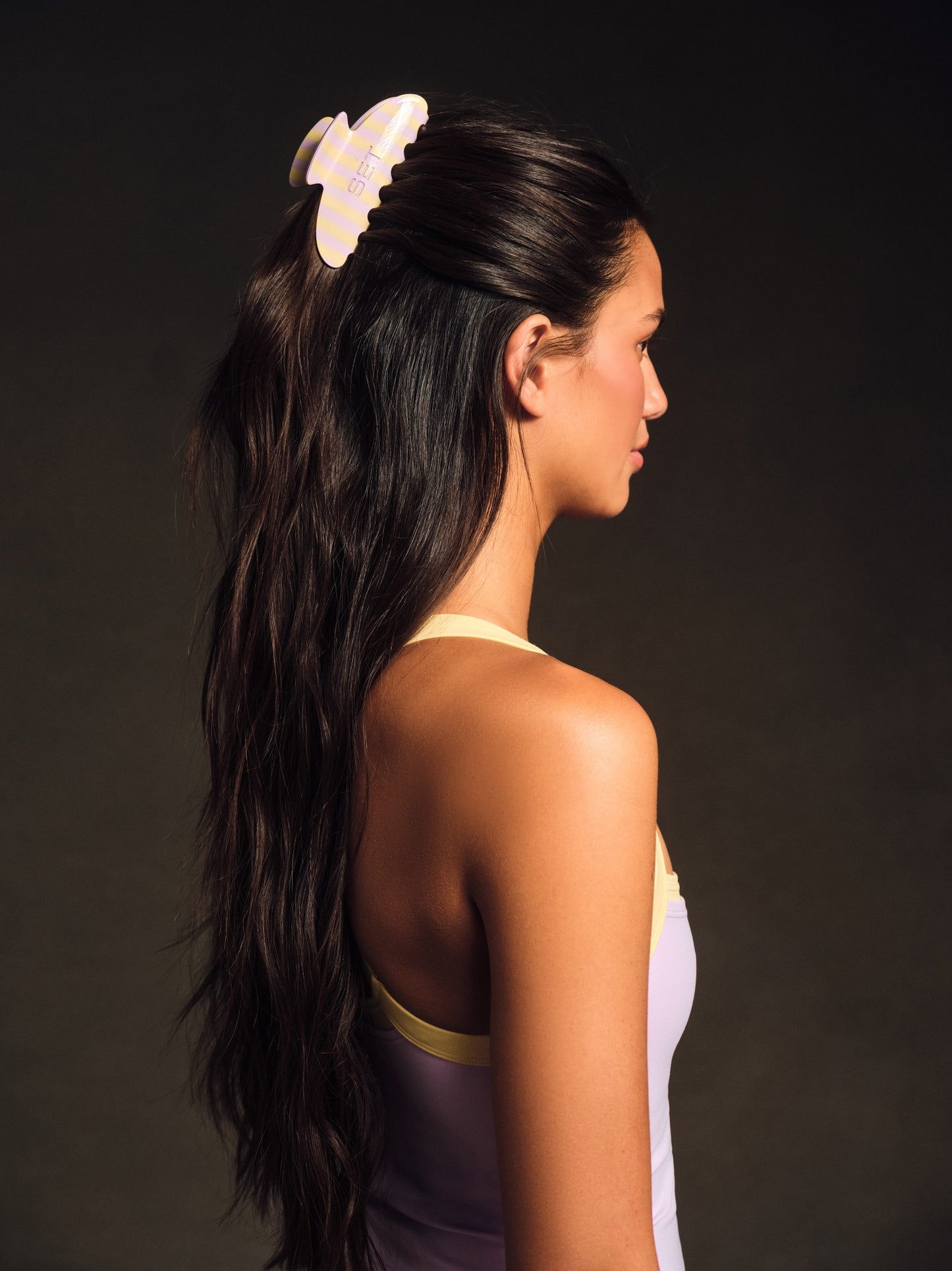 SET STRIPE CLAW CLIP - BUTTERCREAM | SET ACTIVE