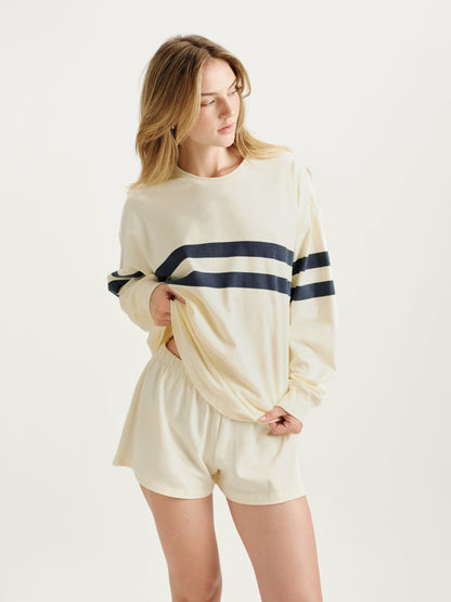 HEAVY COTTON EASY STRIPE LONG SLEEVE - WASHED | SET ACTIVE