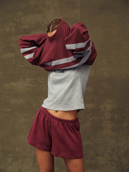 HEAVY COTTON EASY STRIPE LONG SLEEVE - SEPIA | SET ACTIVE