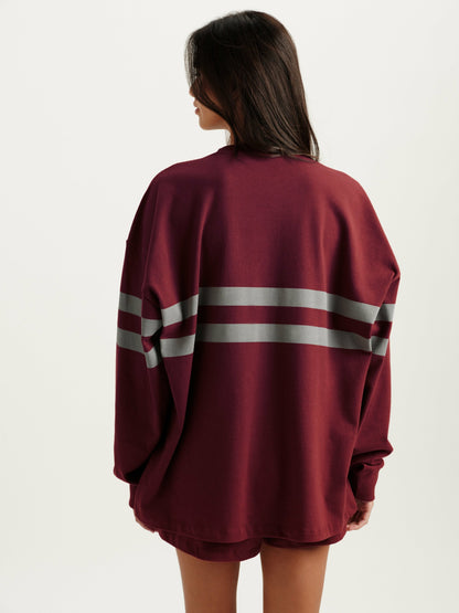 HEAVY COTTON EASY STRIPE LONG SLEEVE - SEPIA | SET ACTIVE