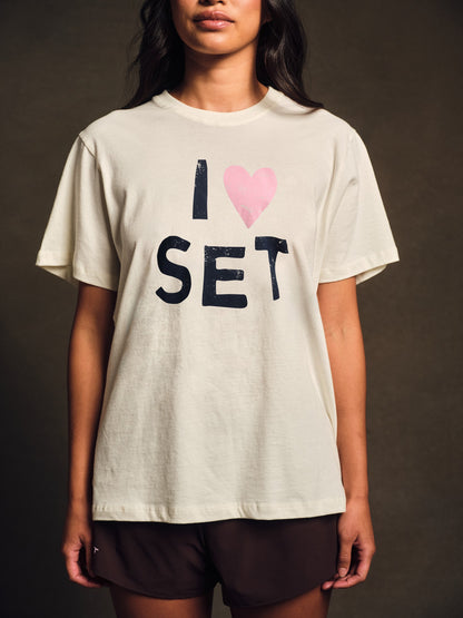 CLASSIC COTTON DAILY I LOVE SET BOYFRIEND TEE - ICING | SET ACTIVE