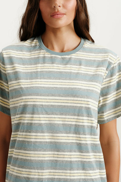 CLASSIC COTTON DAILY STRIPE BOYFRIEND TEE - CASSETTE | SET ACTIVE