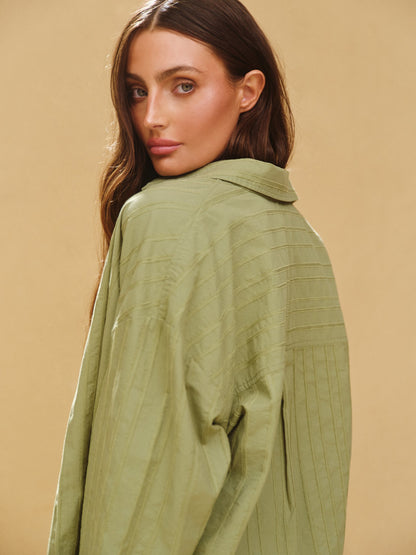 STRIPED JACQUARD LINE BUTTON DOWN - PIÑA | SET ACTIVE