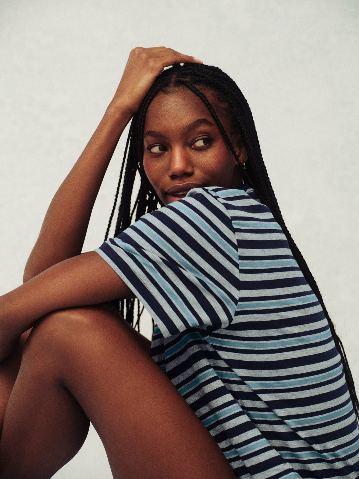 CLASSIC COTTON DAILY STRIPE BOYFRIEND TEE - WASHED | SET ACTIVE