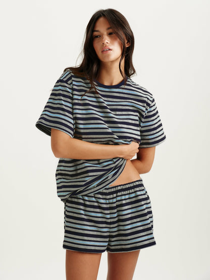 CLASSIC COTTON DAILY STRIPE BOYFRIEND TEE - WASHED | SET ACTIVE