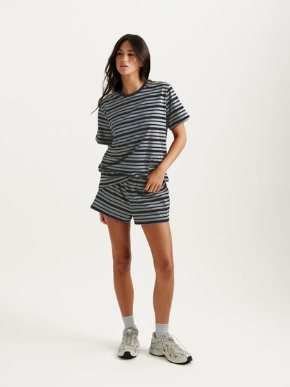 CLASSIC COTTON DAILY STRIPE BOYFRIEND TEE - WASHED | SET ACTIVE