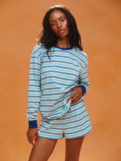 CLASSIC COTTON DAILY STRIPE CUFFED LONG SLEEVE - MAUI | SET ACTIVE