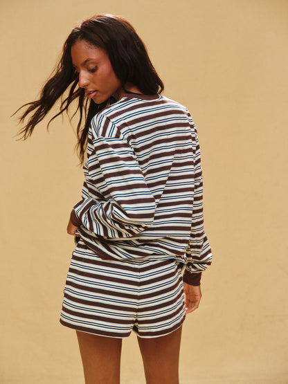 CLASSIC COTTON DAILY STRIPE CUFFED LONG SLEEVE - KONA | SET ACTIVE