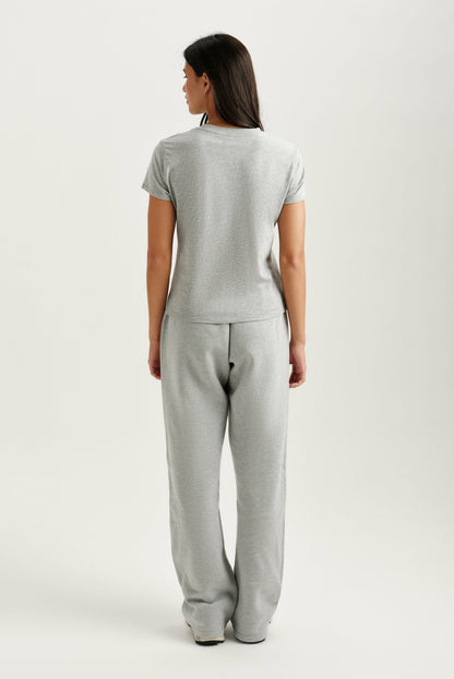 CLASSIC COTTON DAILY STAPLE POCKET TEE - FOG HEATHER GREY | SET ACTIVE