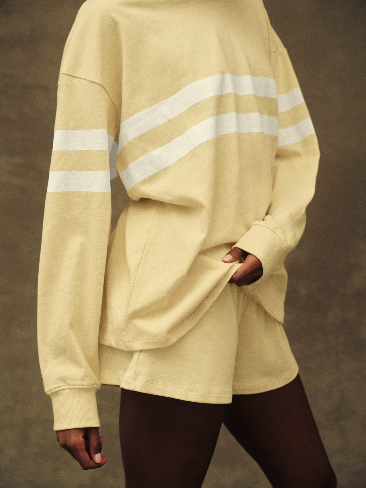 HEAVY COTTON EASY STRIPE LONG SLEEVE - BUTTER | SET ACTIVE