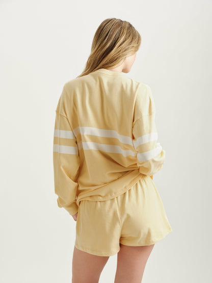 HEAVY COTTON EASY STRIPE LONG SLEEVE - BUTTER | SET ACTIVE