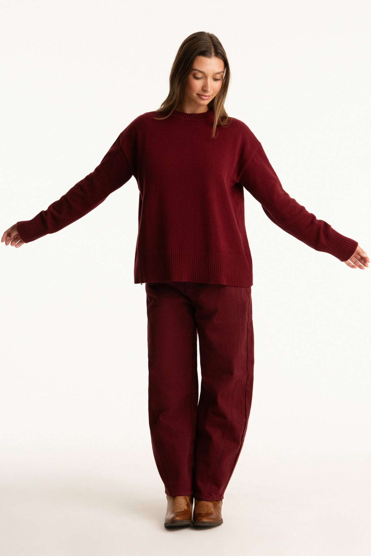 SET X PARKE HORSESHOE JEANS - RHUBARB | SET ACTIVE