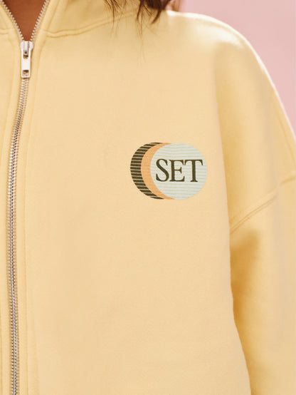 MIDWEIGHT SWEATS STAPLE SET FUNNEL ZIP - ORANGE SODA | SET ACTIVE