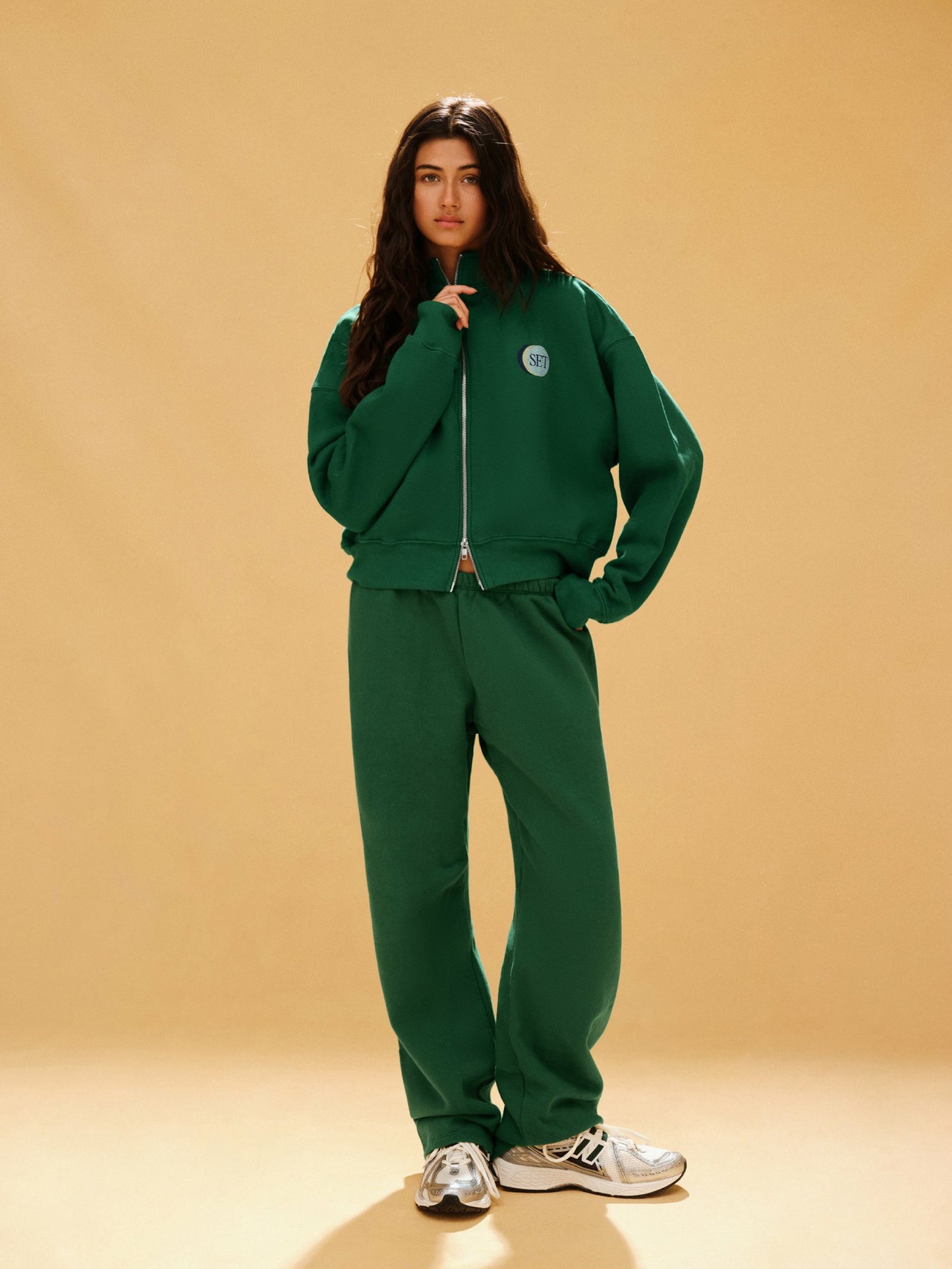 MIDWEIGHT SWEATS STAPLE STRAIGHT LEG SWEATPANTS - LAWN | SET ACTIVE