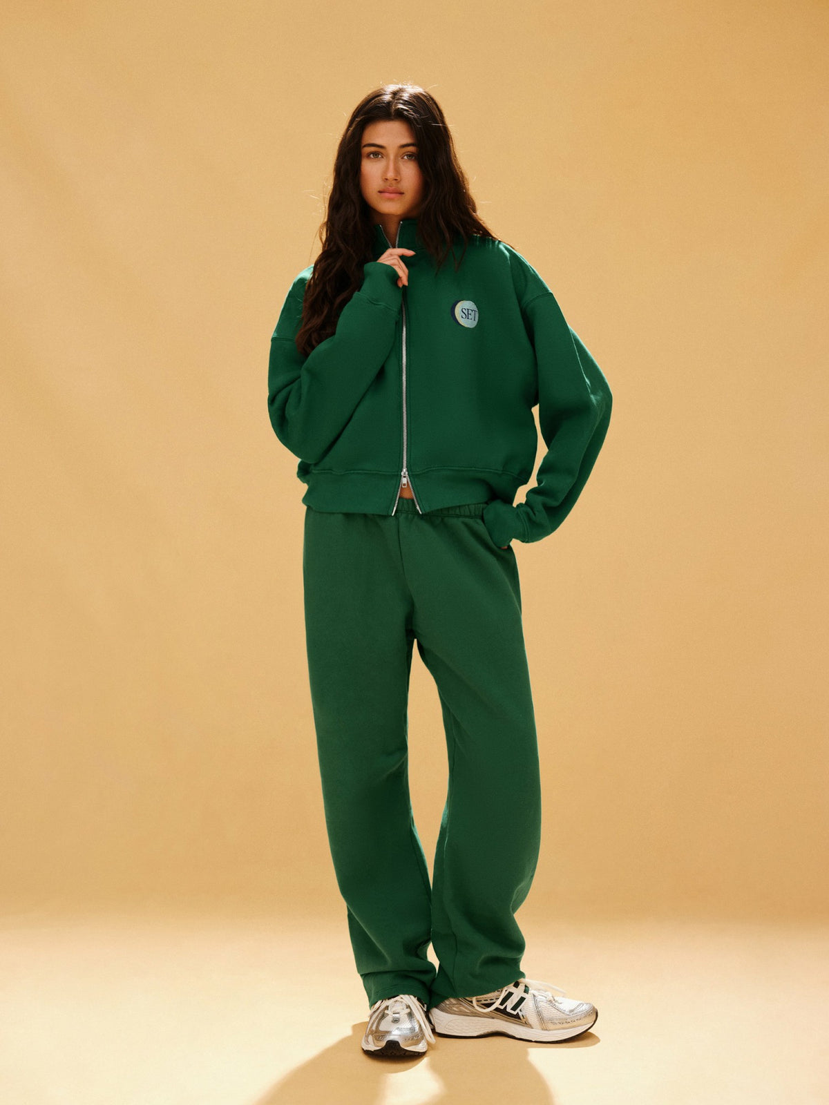 MIDWEIGHT SWEATS STAPLE STRAIGHT LEG SWEATPANTS - LAWN | SET ACTIVE