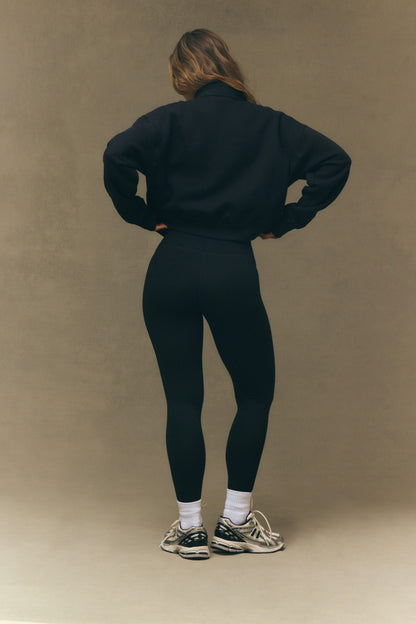 MIDWEIGHT SWEATS STAPLE SET SPORT FUNNEL ZIP - ONYX | SET ACTIVE