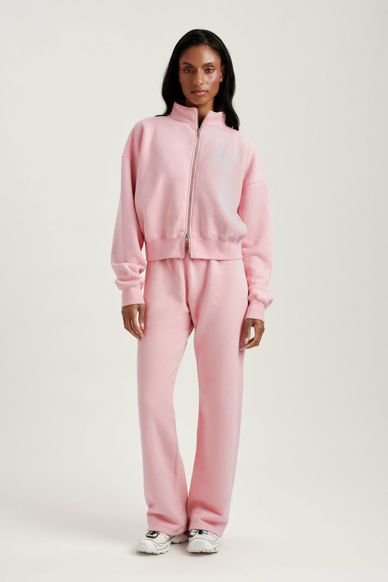 MIDWEIGHT SWEATS STAPLE SET FUNNEL ZIP - BLUSH | SET ACTIVE
