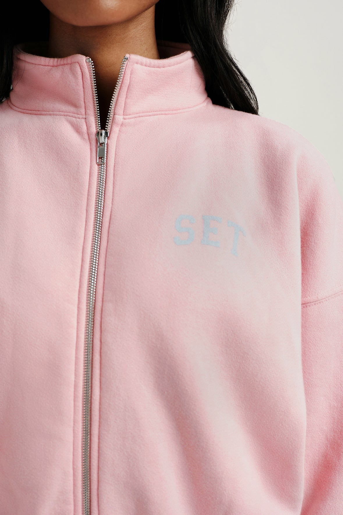 MIDWEIGHT SWEATS STAPLE SET FUNNEL ZIP - BLUSH | SET ACTIVE