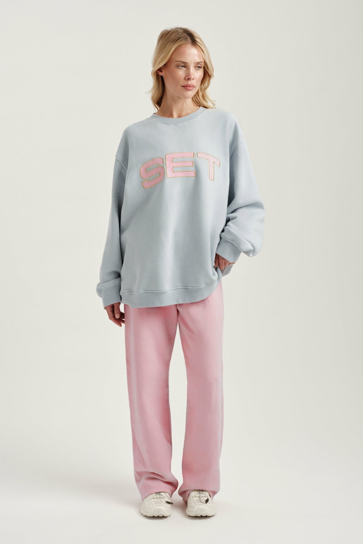 MIDWEIGHT SWEATS STAPLE STRAIGHT LEG SWEATPANTS - INVERSE BLUSH | SET ACTIVE