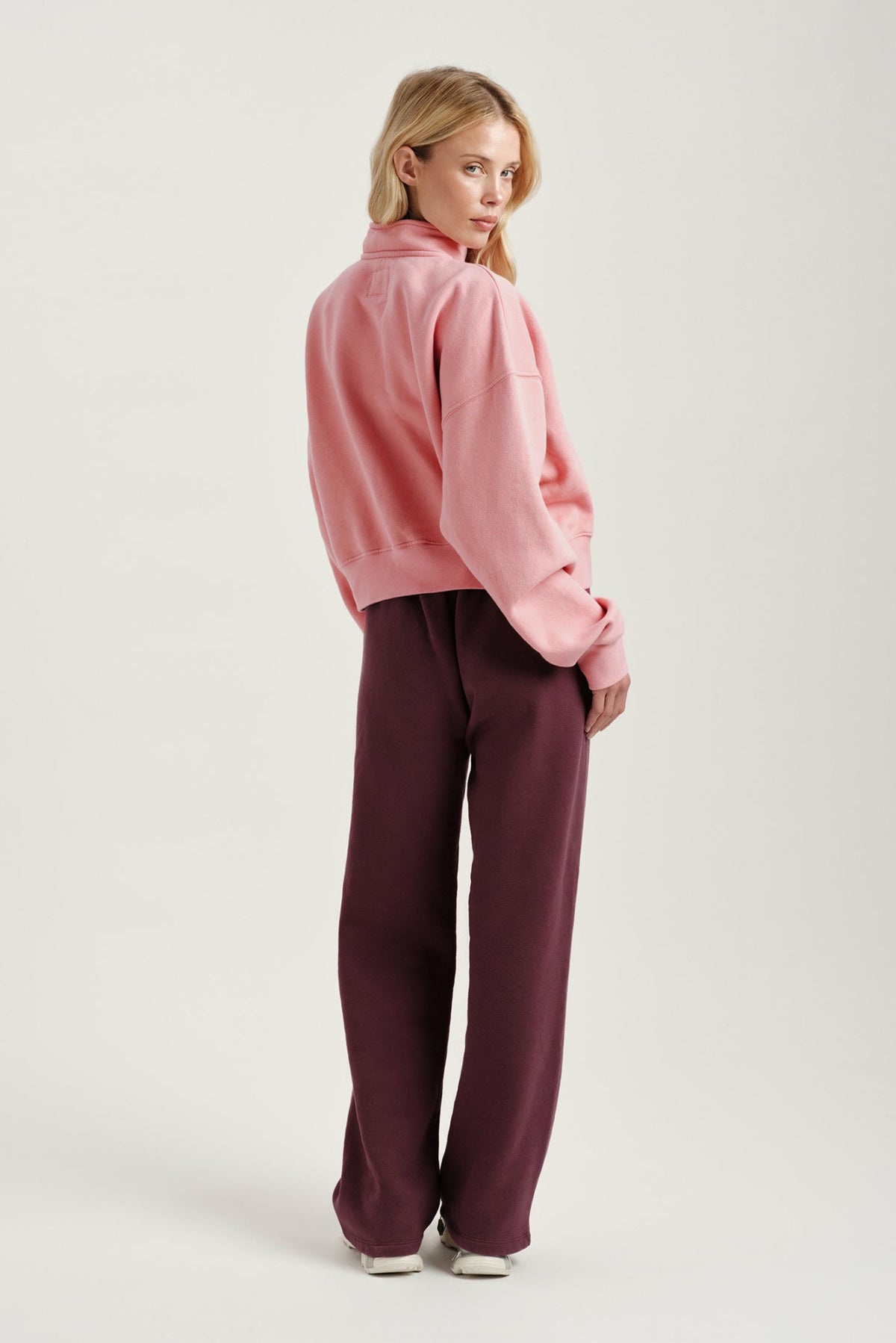 MIDWEIGHT SWEATS STAPLE SET FUNNEL ZIP - ROSEBUD | SET ACTIVE