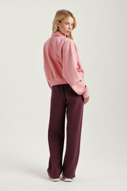 MIDWEIGHT SWEATS STAPLE SET FUNNEL ZIP - ROSEBUD | SET ACTIVE