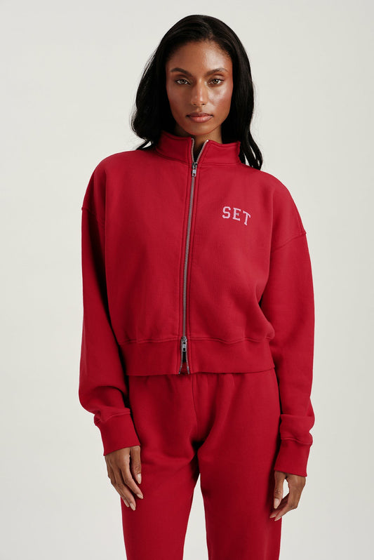 MIDWEIGHT SWEATS STAPLE SET FUNNEL ZIP - SONNET | SET ACTIVE