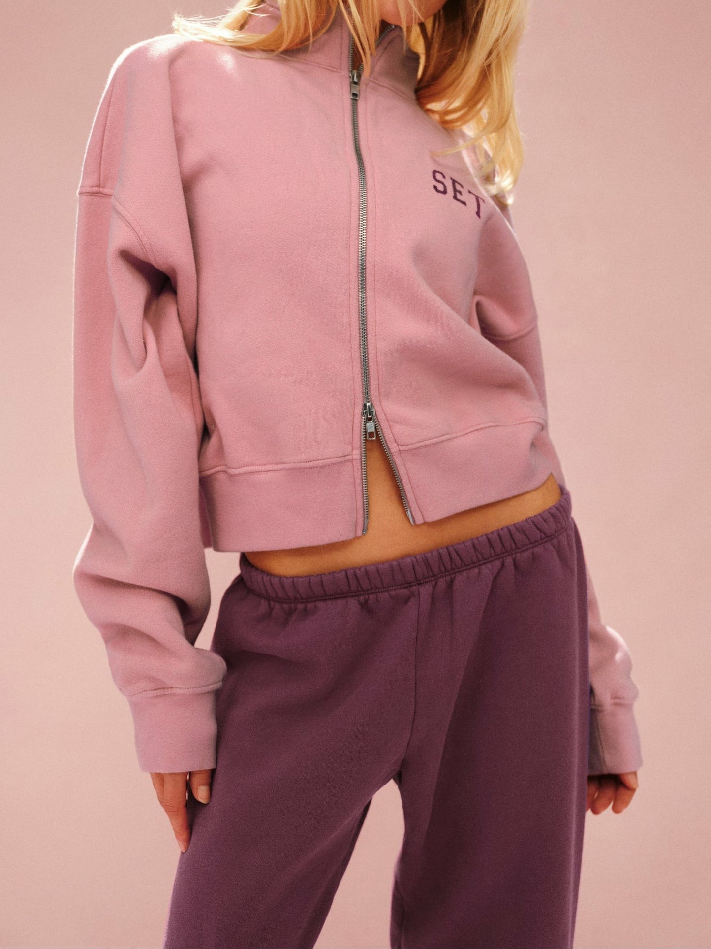 MIDWEIGHT SWEATS STAPLE STRAIGHT LEG SWEATPANTS - ROSEBUD | SET ACTIVE
