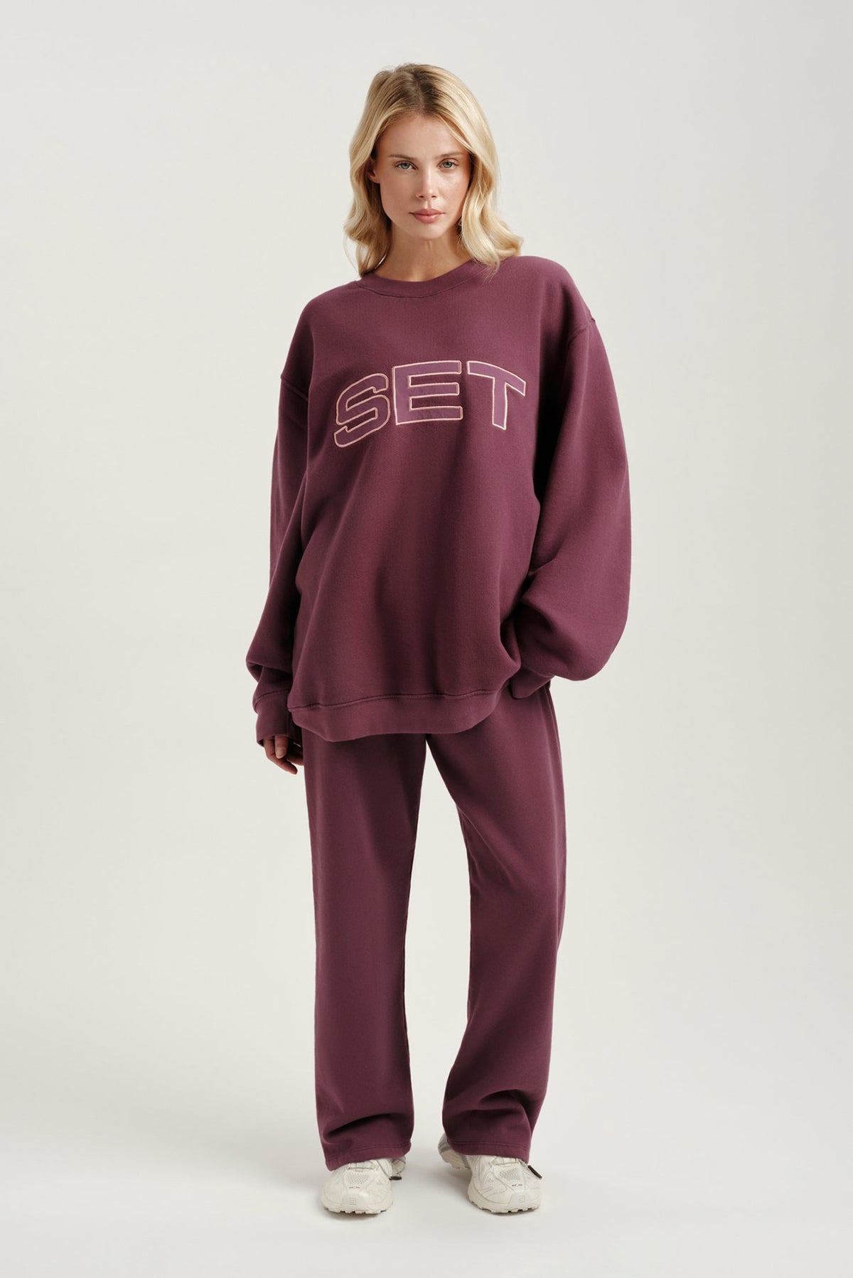 MIDWEIGHT SWEATS STAPLE STRAIGHT LEG SWEATPANTS - ROSEBUD | SET ACTIVE