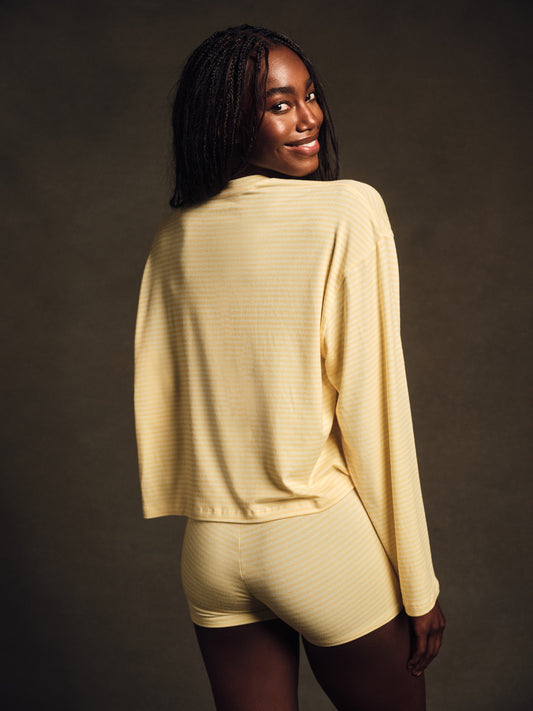 SLEEP JERSEY COMFORT STRIPE SLEEP SHORTS - TAFFY | SET ACTIVE
