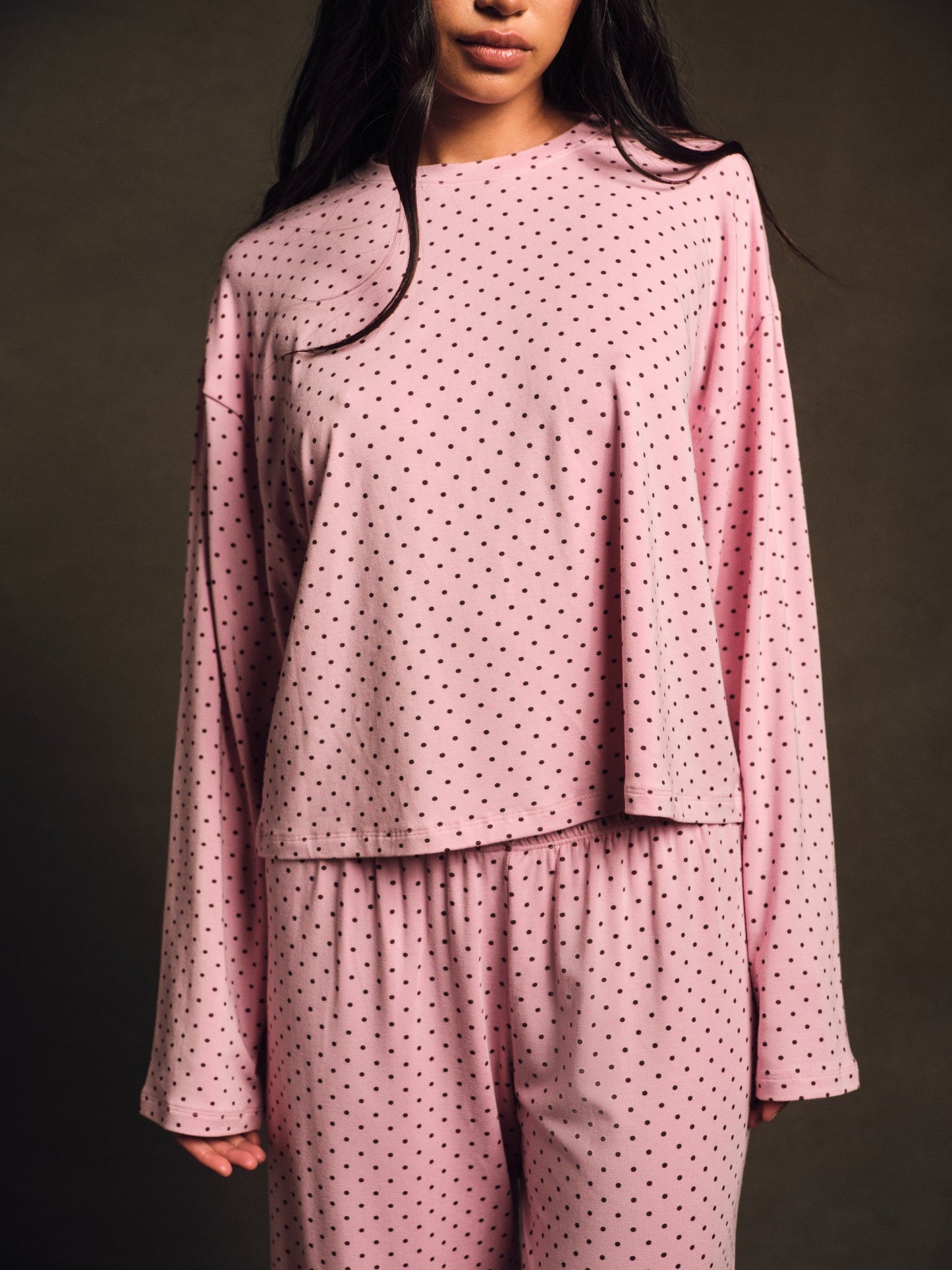 SLEEP JERSEY COMFORT POLKA DOT BOXY LONG SLEEVE - SWIRL | SET ACTIVE