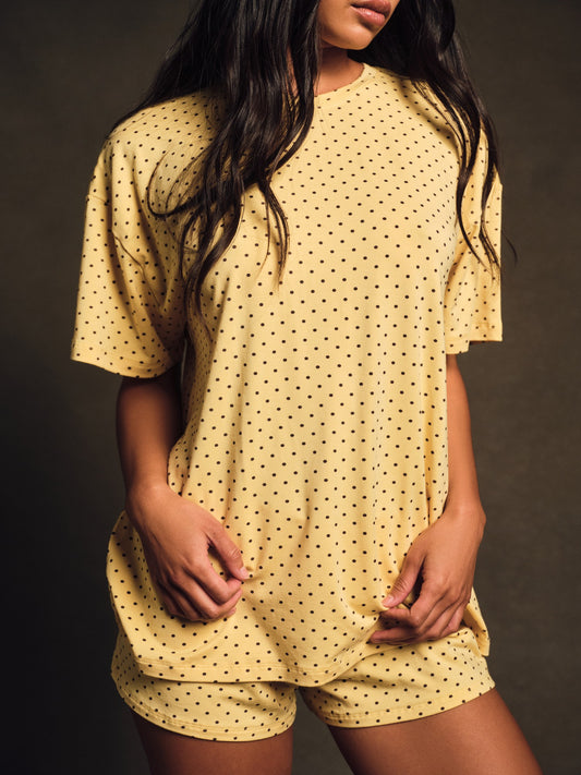 SLEEP JERSEY COMFORT POLKA DOT BOXY TEE - SPARKLER | SET ACTIVE