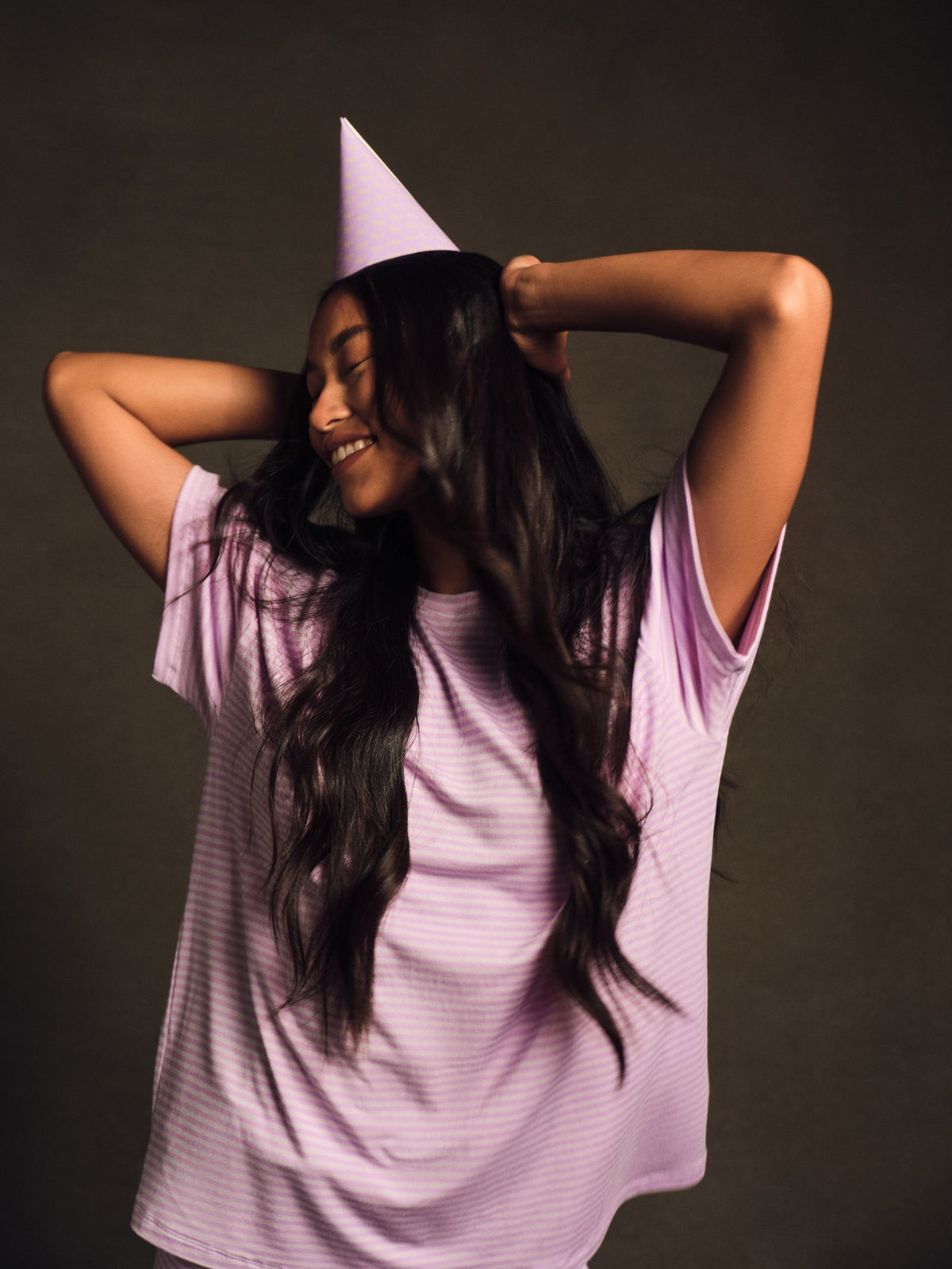 SLEEP JERSEY COMFORT STRIPE BOXY TEE - BUTTERCREAM | SET ACTIVE