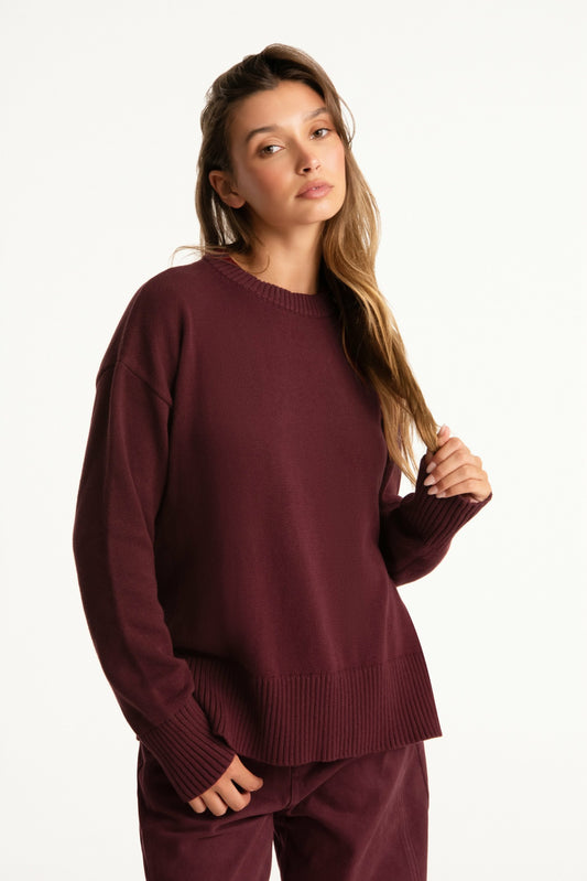 SET X PARKE COTTON CREWNECK - RHUBARB | SET ACTIVE