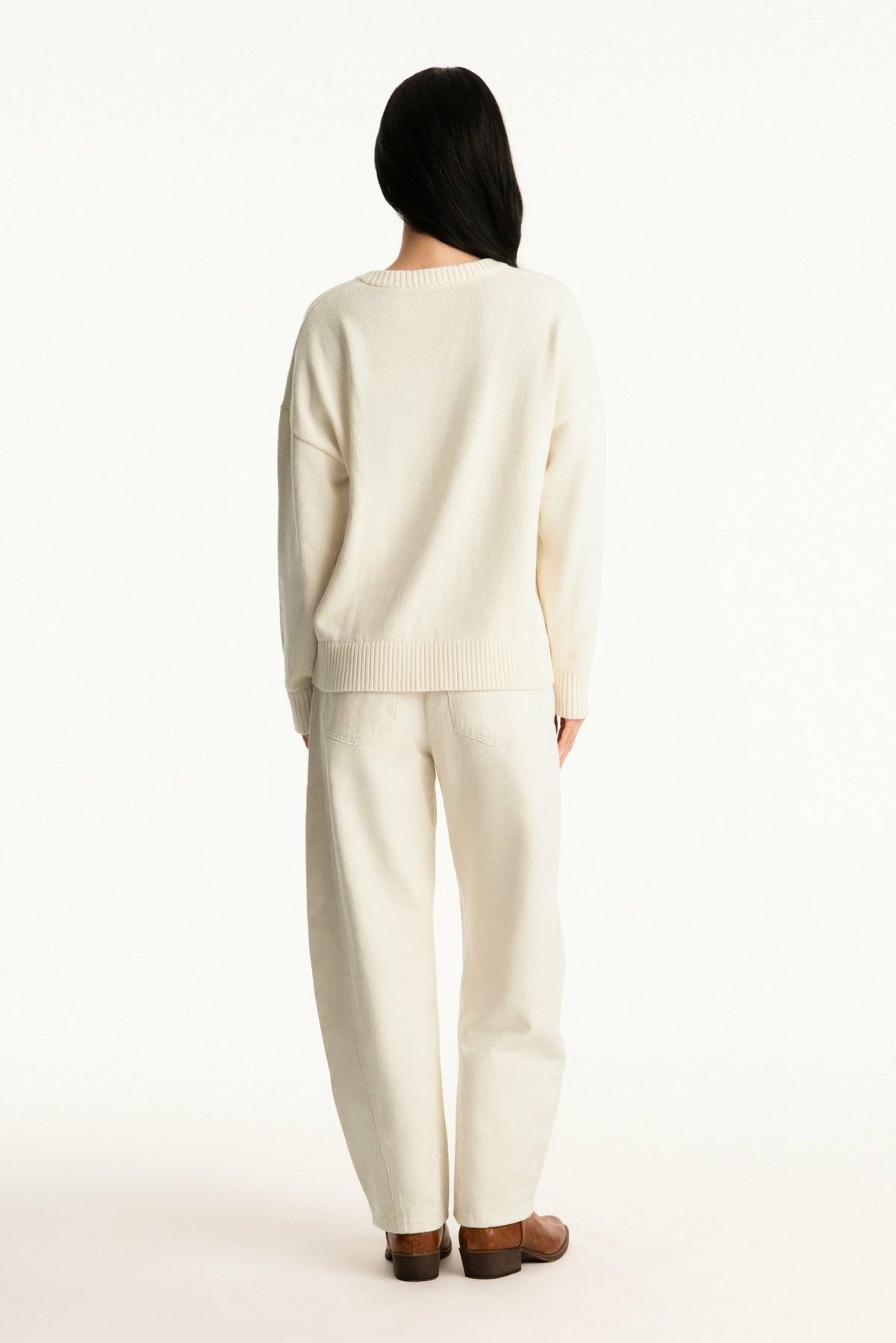 SET X PARKE COTTON V-NECK SWEATER - CREAM | SET ACTIVE