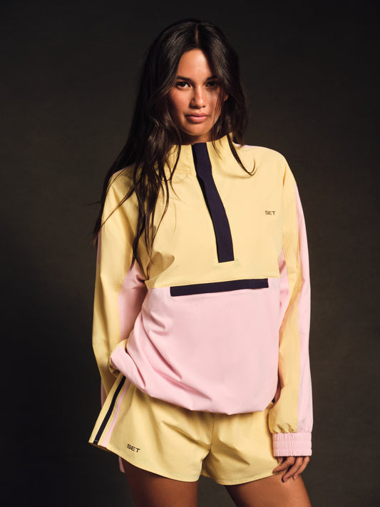 NYLON TRACK 90'S PULLOVER - TAFFY | SET ACTIVE