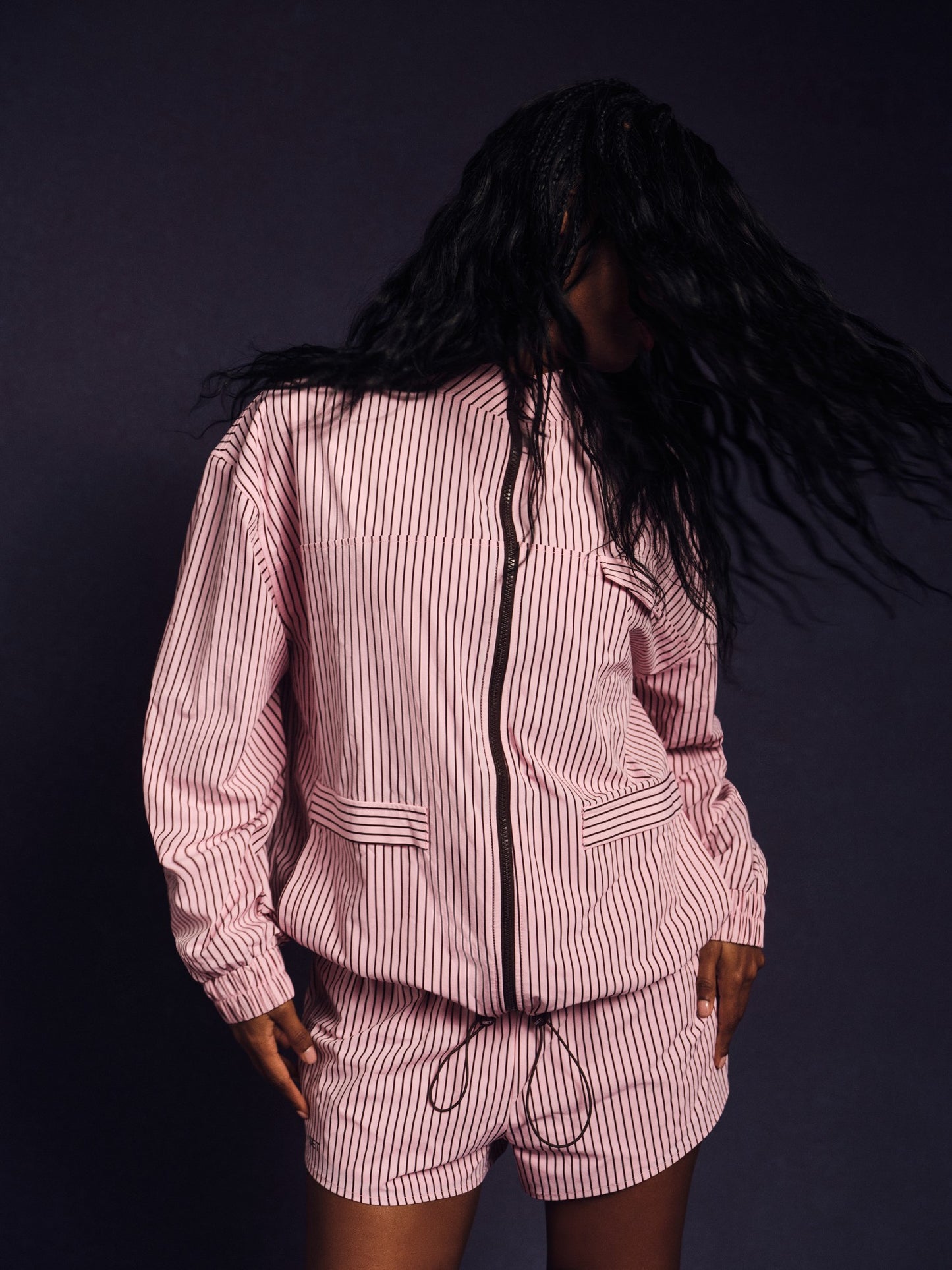 NYLON TRACK STRIPE LIFESTYLE ZIP UP - SWIRL | SET ACTIVE