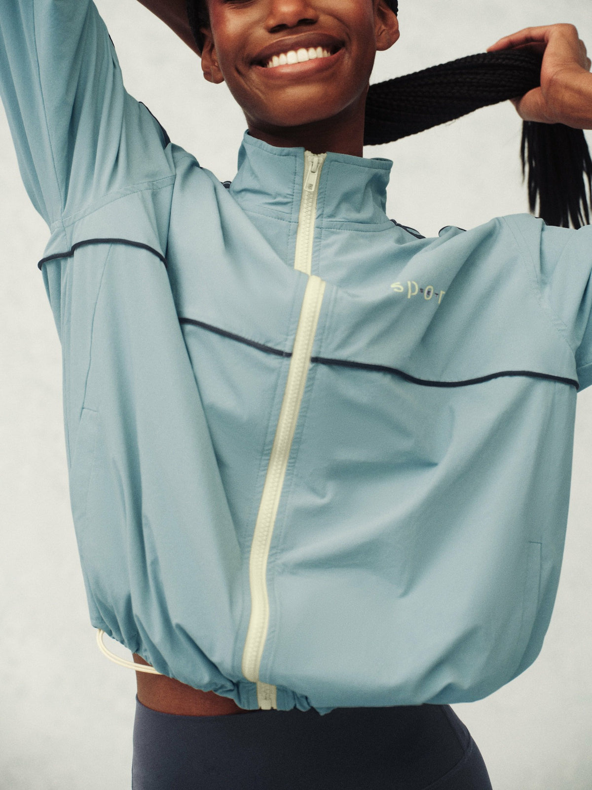 NYLON TRACK SEAM ZIP UP - WASHED | SET ACTIVE