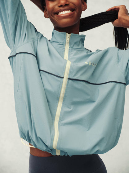 NYLON TRACK SEAM ZIP UP - WASHED | SET ACTIVE