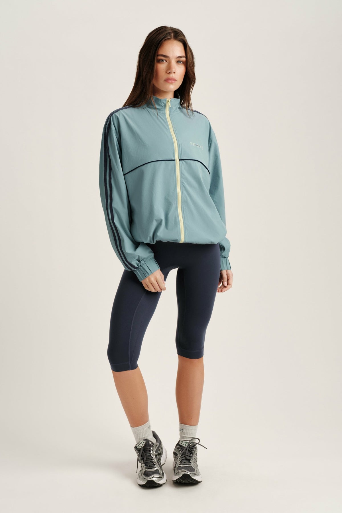 NYLON TRACK SEAM ZIP UP - WASHED | SET ACTIVE
