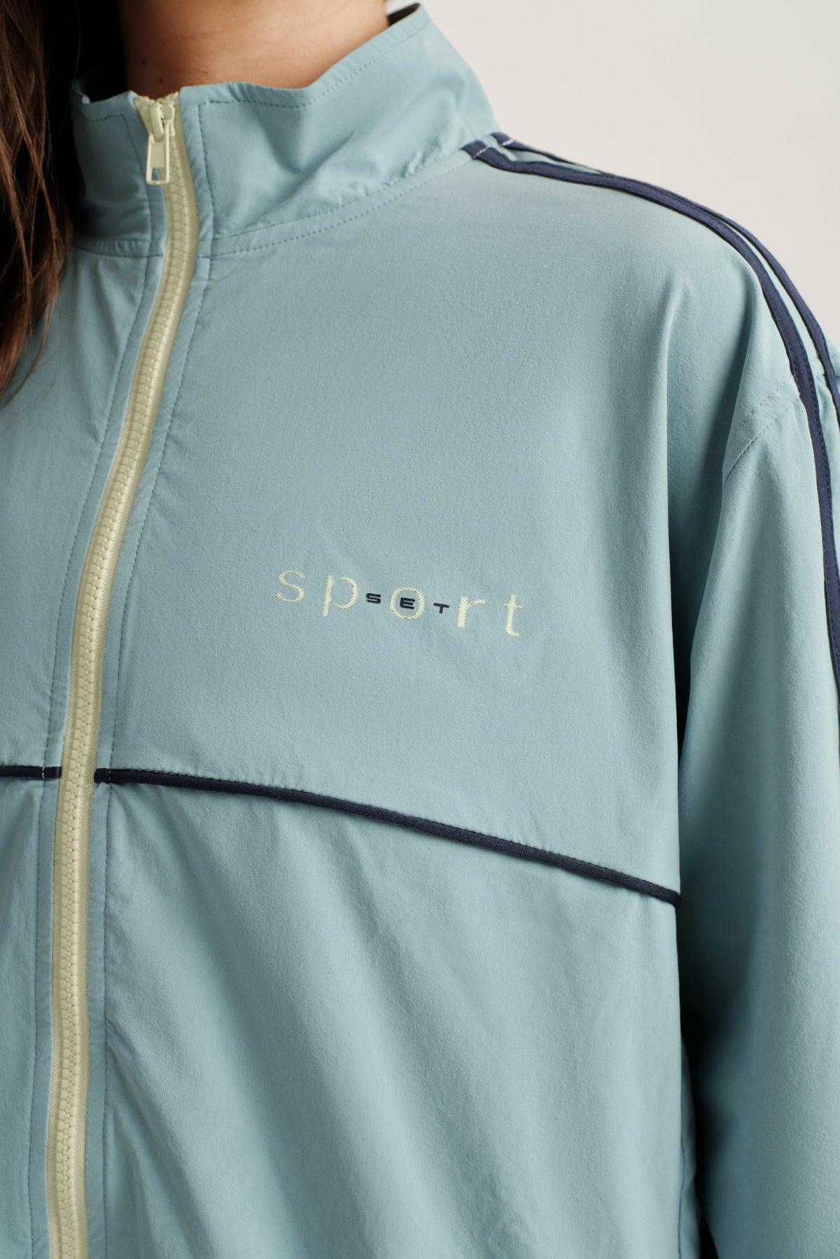 NYLON TRACK SEAM ZIP UP - WASHED | SET ACTIVE