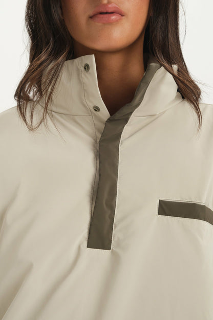 NYLON PUFF QUARTER SNAP JACKET - SPARROW | SET ACTIVE