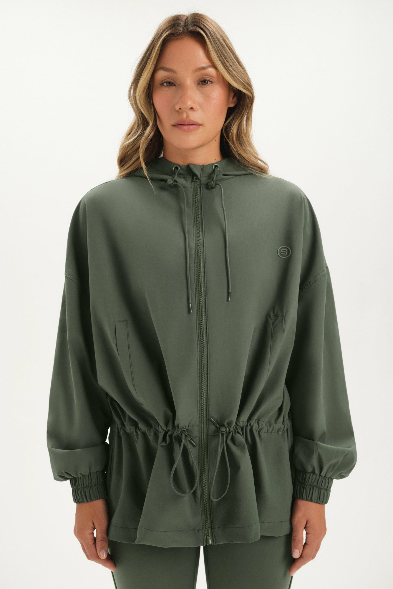 NYLON TRACK CINCHED WINDBREAKER - GROTTO | SET ACTIVE