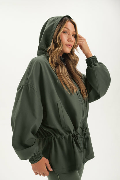 NYLON TRACK CINCHED WINDBREAKER - GROTTO | SET ACTIVE