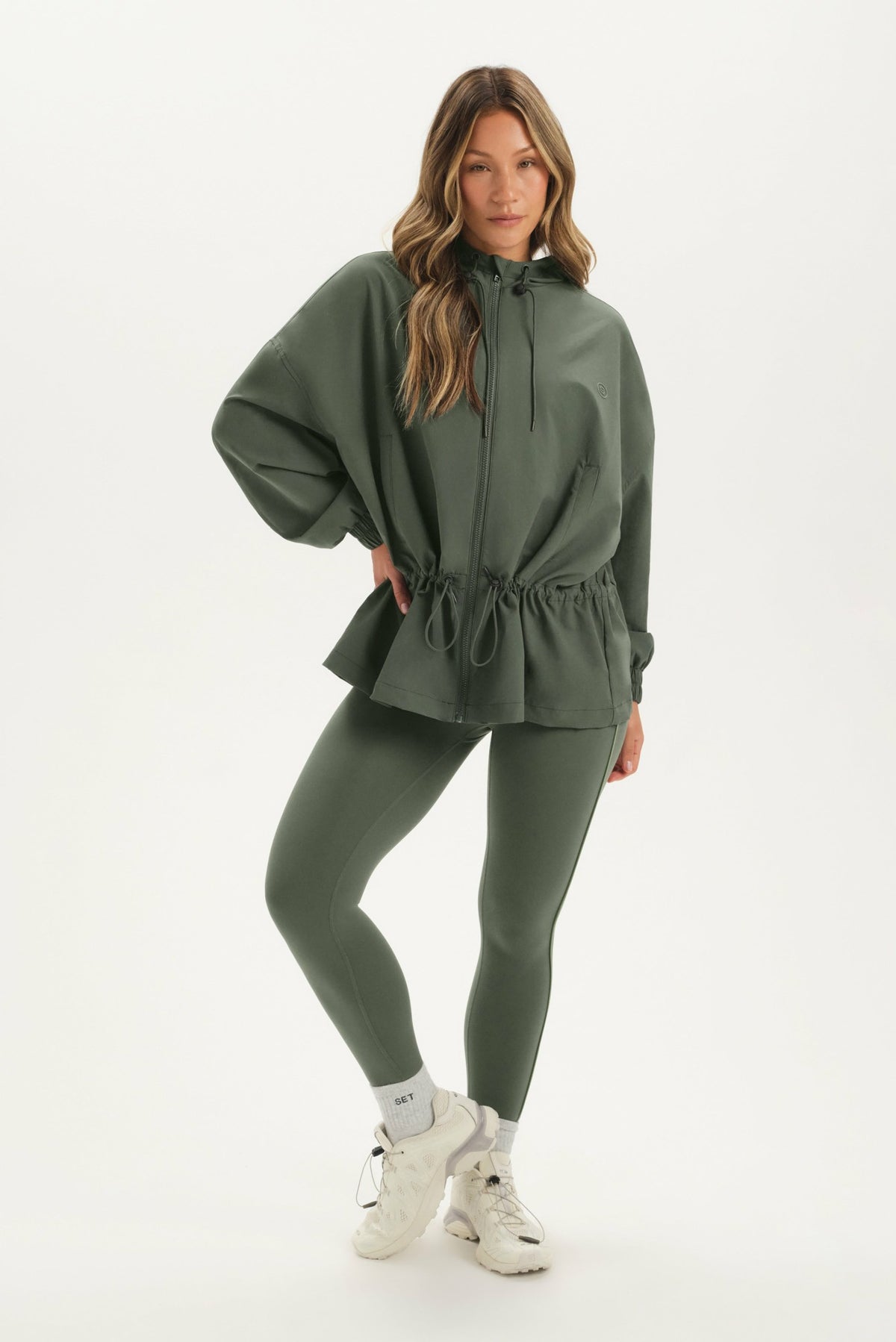 NYLON TRACK CINCHED WINDBREAKER - GROTTO | SET ACTIVE