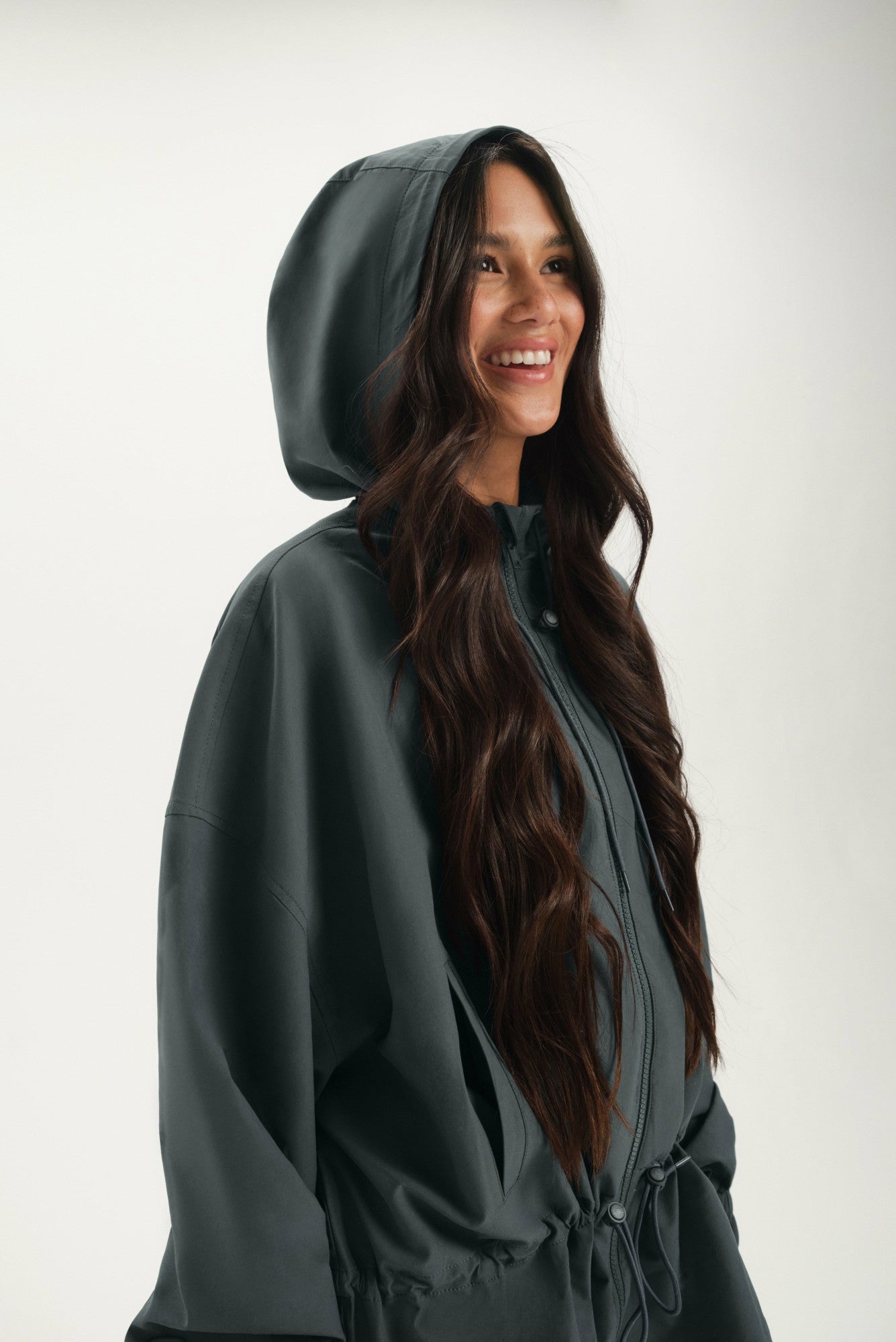 NYLON TRACK CINCHED WINDBREAKER - MAST | SET ACTIVE