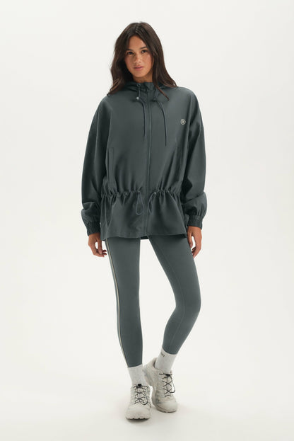 NYLON TRACK CINCHED WINDBREAKER - MAST | SET ACTIVE