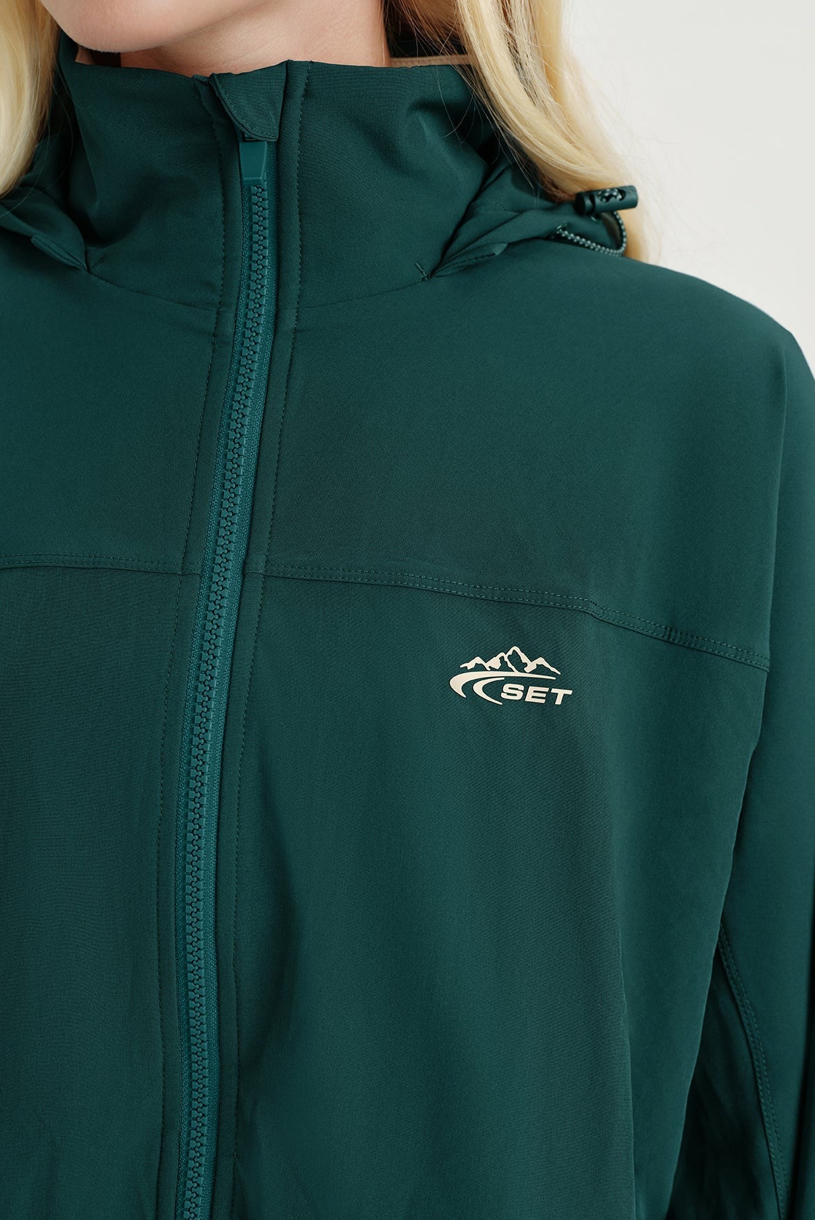NYLON DUET CINCHED WINDBREAKER - PEAK | SET ACTIVE