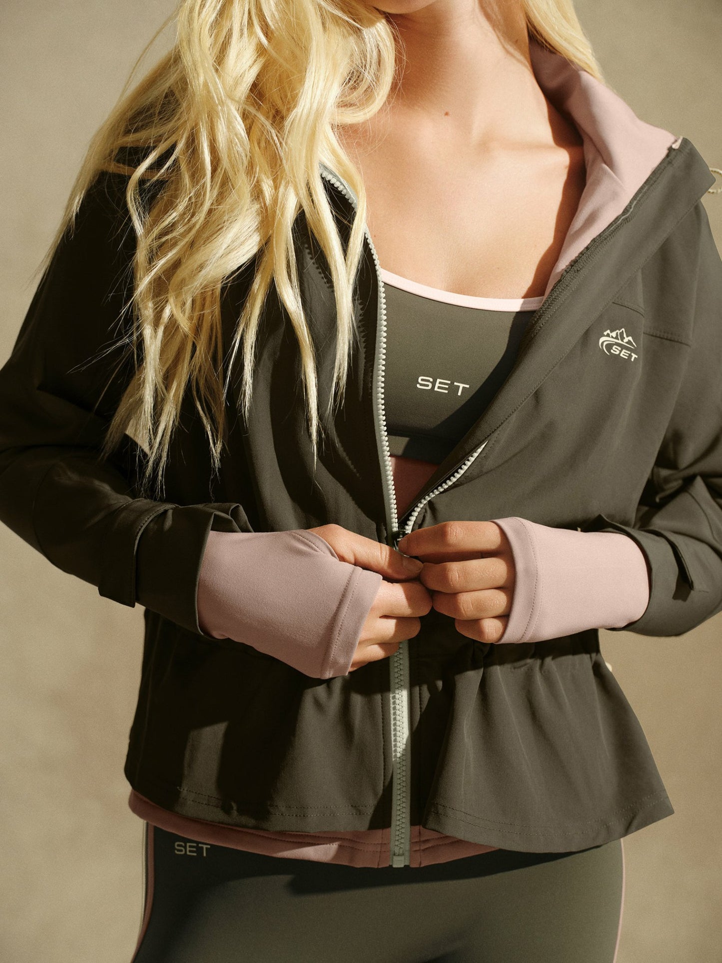 NYLON DUET CINCHED WINDBREAKER - SEDONA | SET ACTIVE